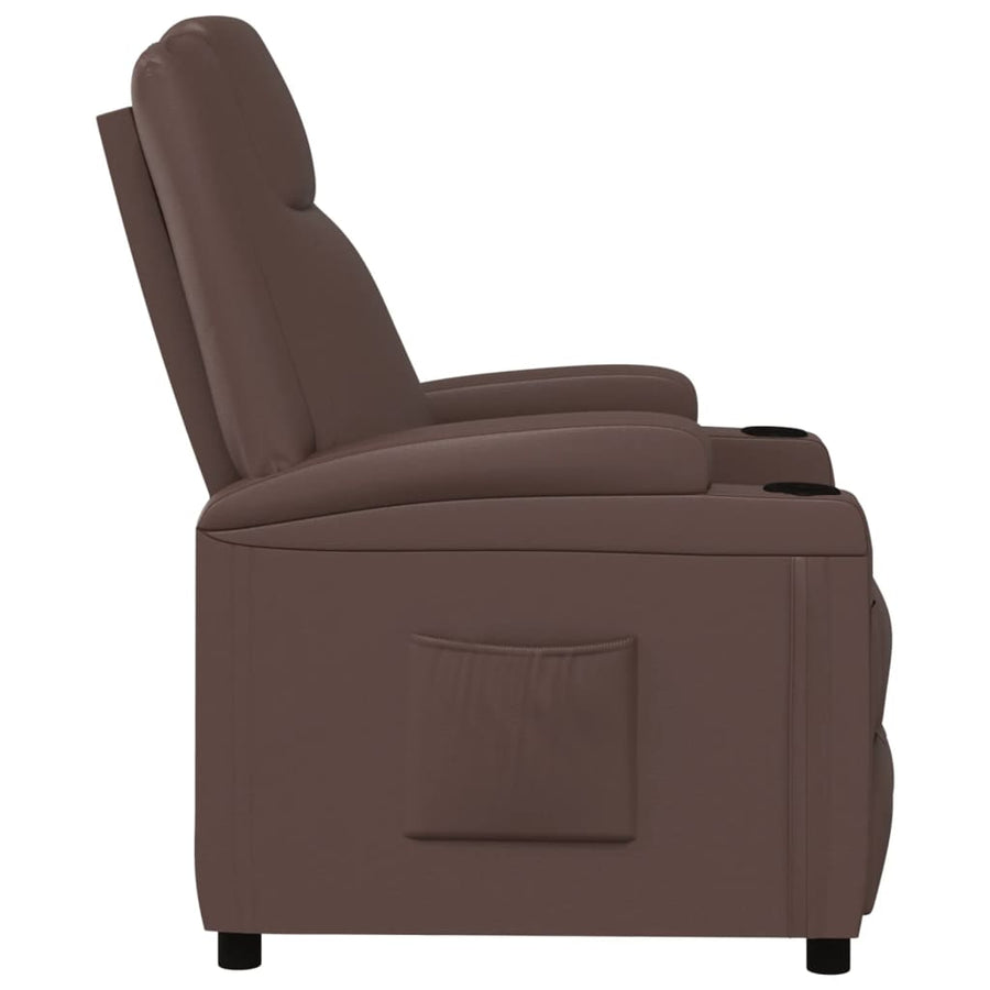 Fauteuil verstelbaar kunstleer bruin