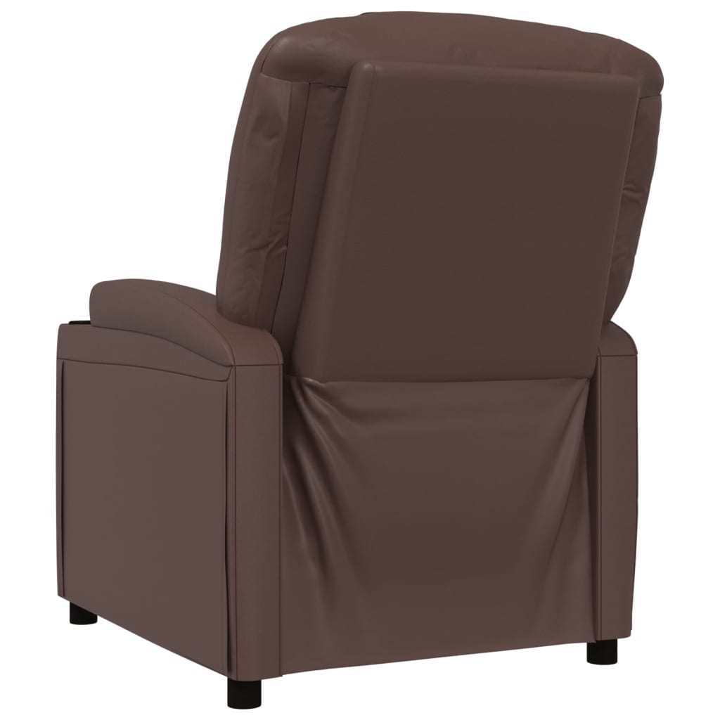 Fauteuil verstelbaar kunstleer bruin