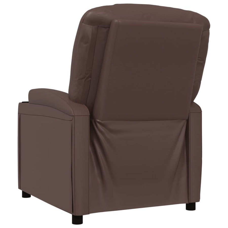 Fauteuil verstelbaar kunstleer bruin