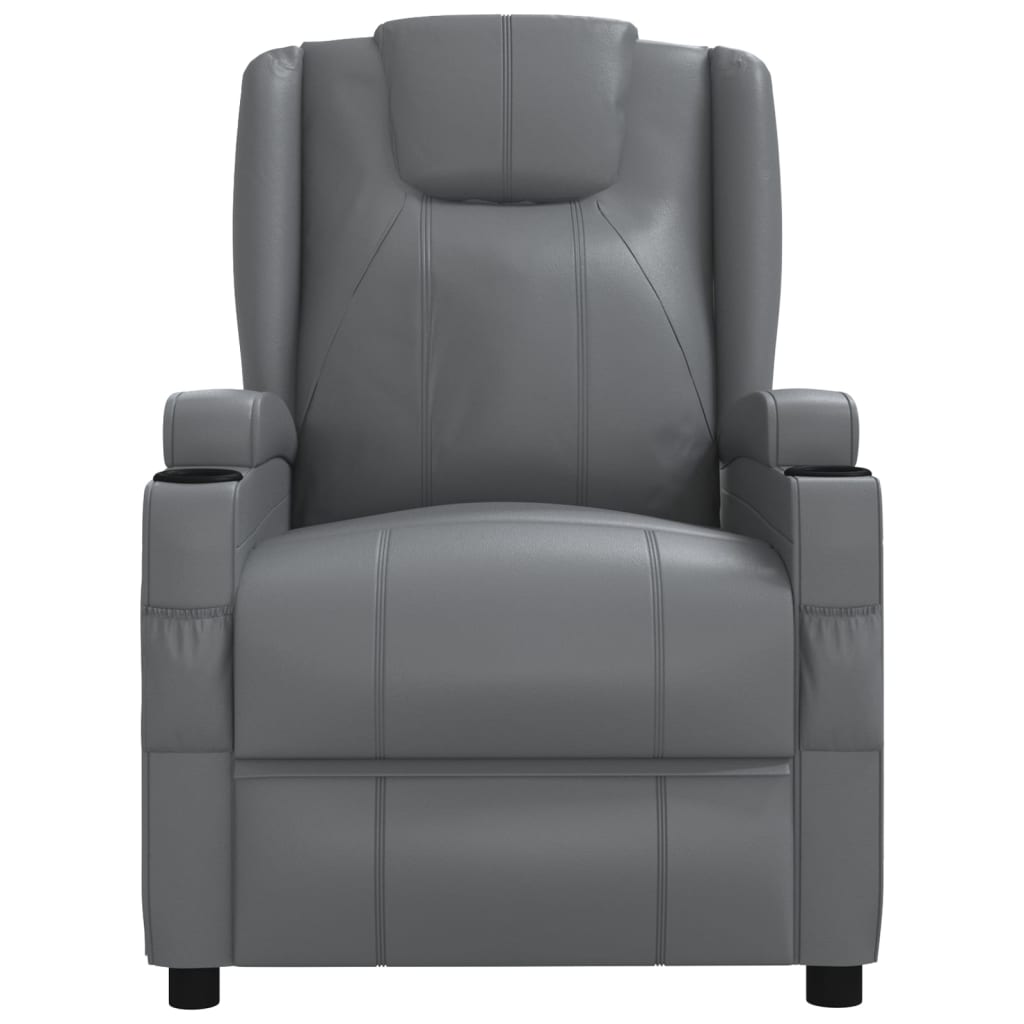 Fauteuil verstelbaar kunstleer antracietkleurig