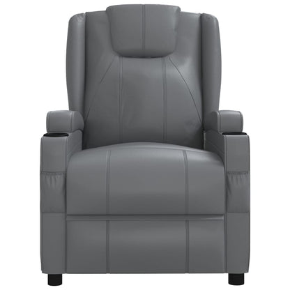 Fauteuil verstelbaar kunstleer antracietkleurig