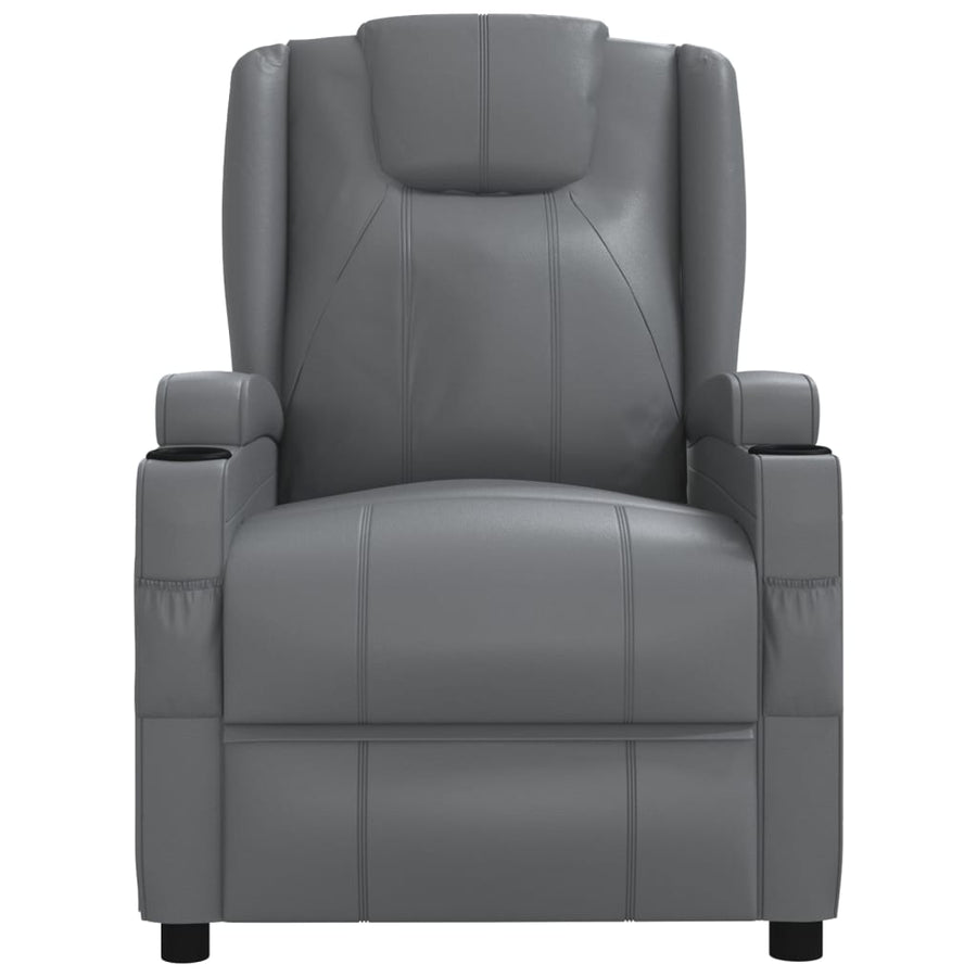 Fauteuil verstelbaar kunstleer antracietkleurig