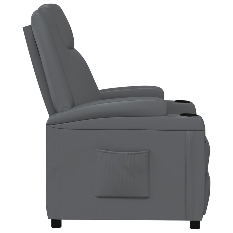 Fauteuil verstelbaar kunstleer antracietkleurig