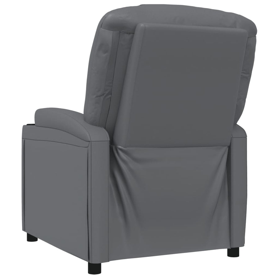 Fauteuil verstelbaar kunstleer antracietkleurig