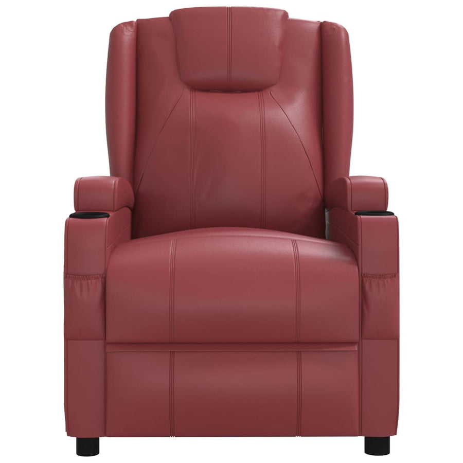 Fauteuil verstelbaar kunstleer wijnrood