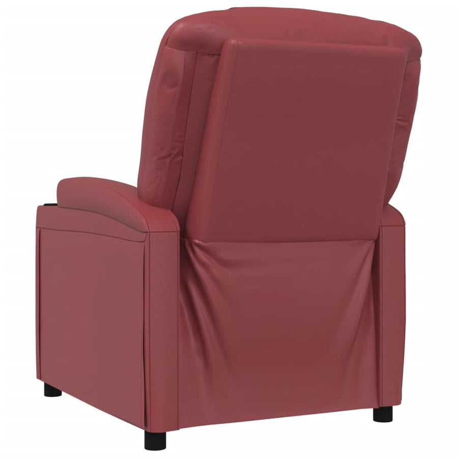 Fauteuil verstelbaar kunstleer wijnrood