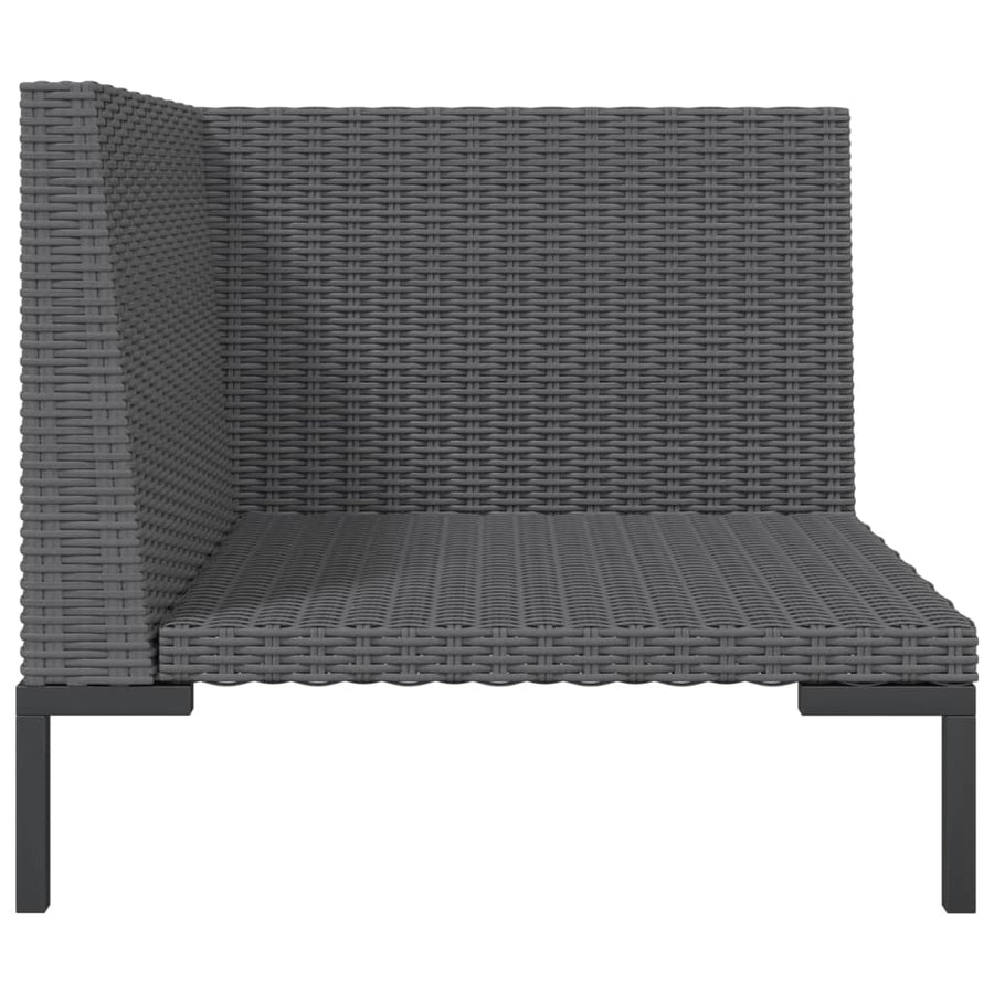 Tuinbank Met Kussens Halfrond Poly Rattan Hoekbank