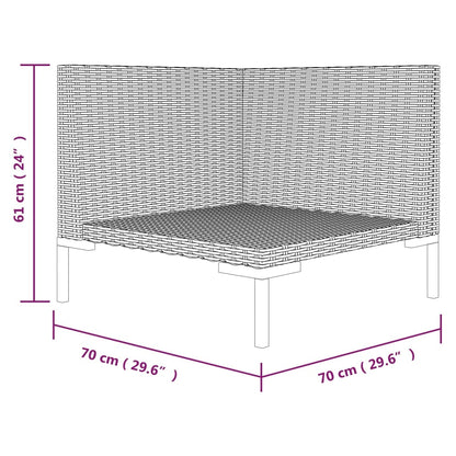 Tuinbank Met Kussens Halfrond Poly Rattan Hoekbank