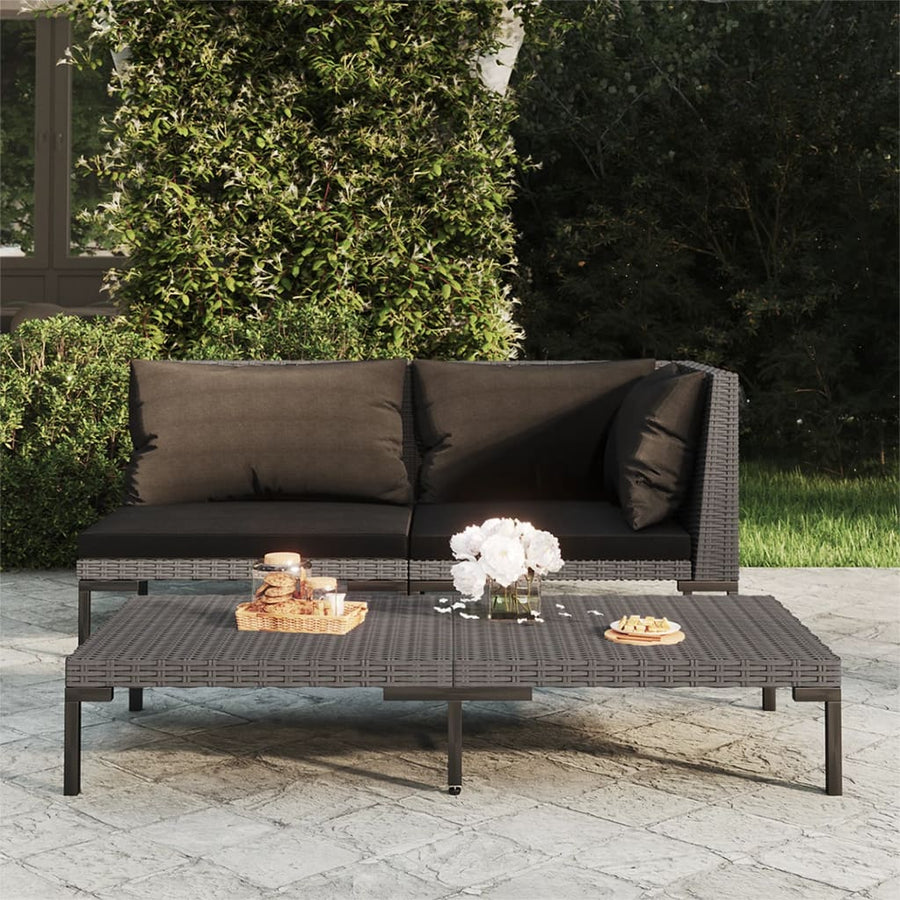 Tuinbank Met Kussens Halfrond Poly Rattan Hoekbank