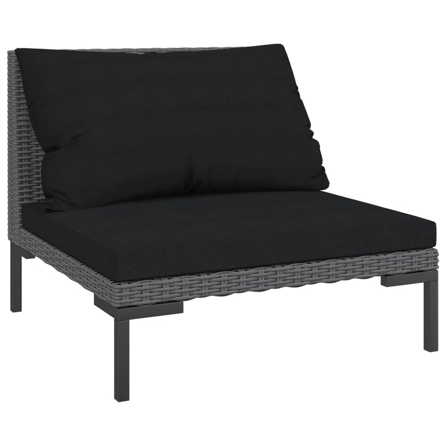 Tuinbanken 2 St Met Kussens Halfrond Poly Rattan Middenbank (2 st)