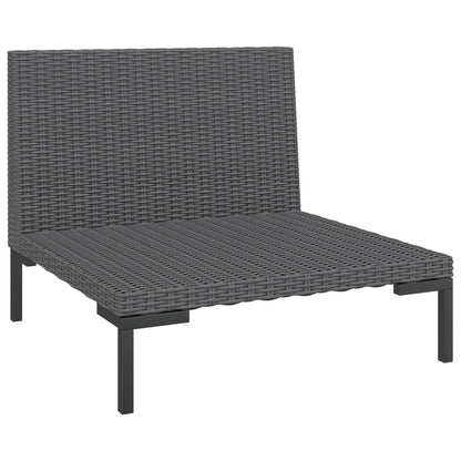 Tuinbanken 2 St Met Kussens Halfrond Poly Rattan Middenbank (2 st)
