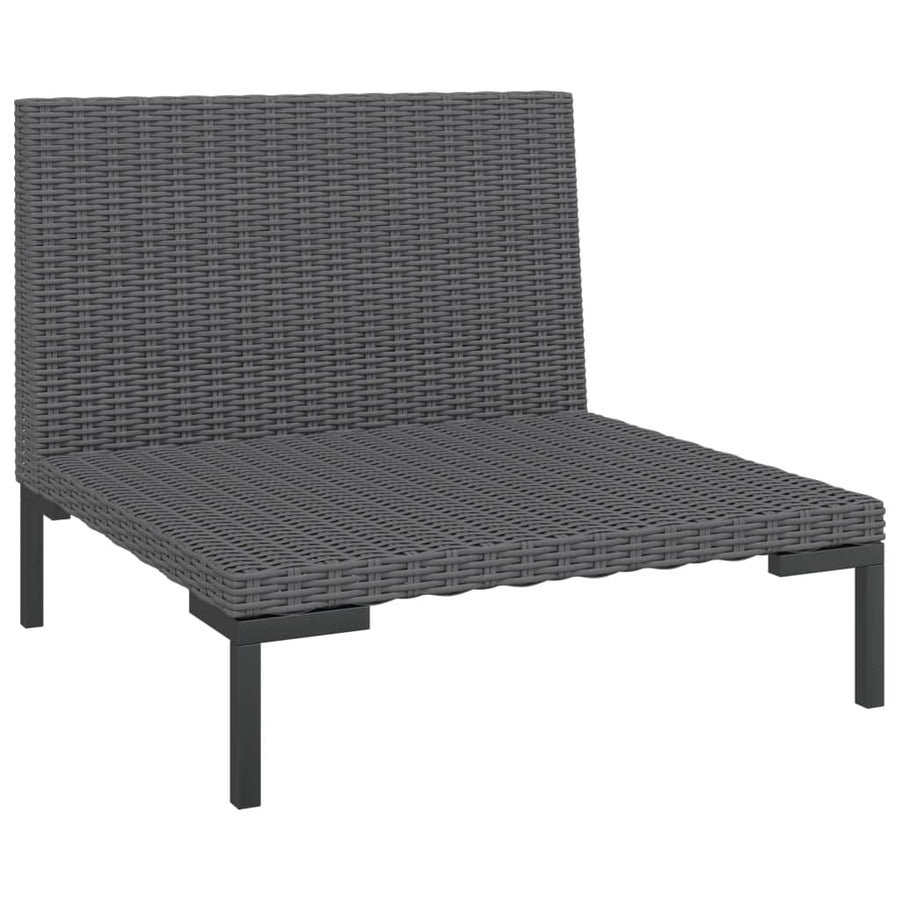Tuinbanken 2 St Met Kussens Halfrond Poly Rattan Middenbank (2 st)
