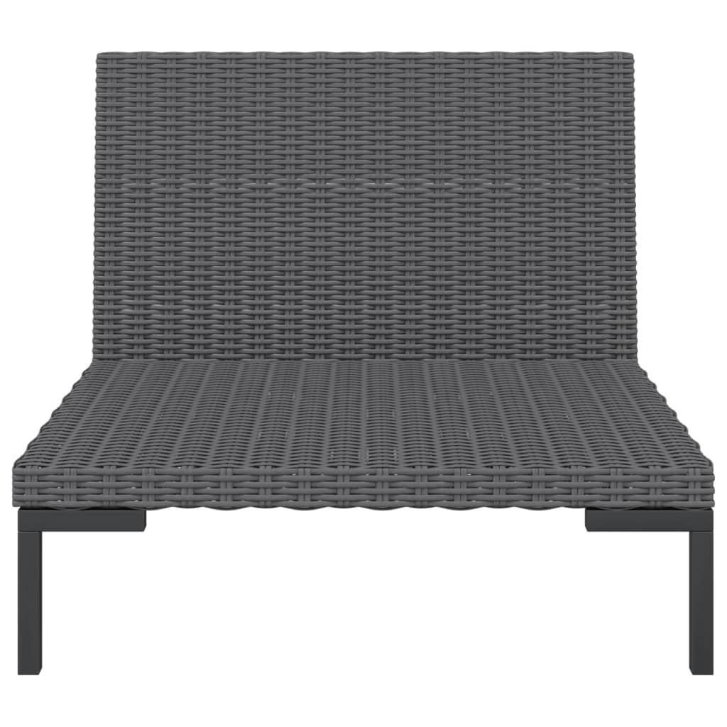 Tuinbanken 2 St Met Kussens Halfrond Poly Rattan Middenbank (2 st)