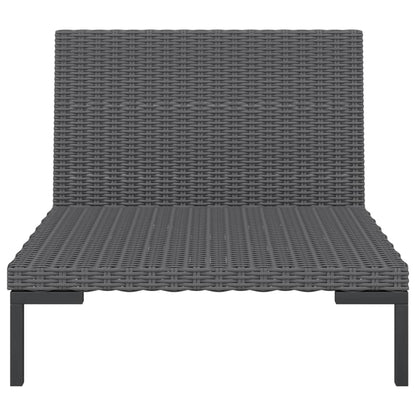 Tuinbanken 2 St Met Kussens Halfrond Poly Rattan Middenbank (2 st)