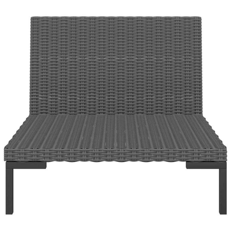 Tuinbanken 2 St Met Kussens Halfrond Poly Rattan Middenbank (2 st)