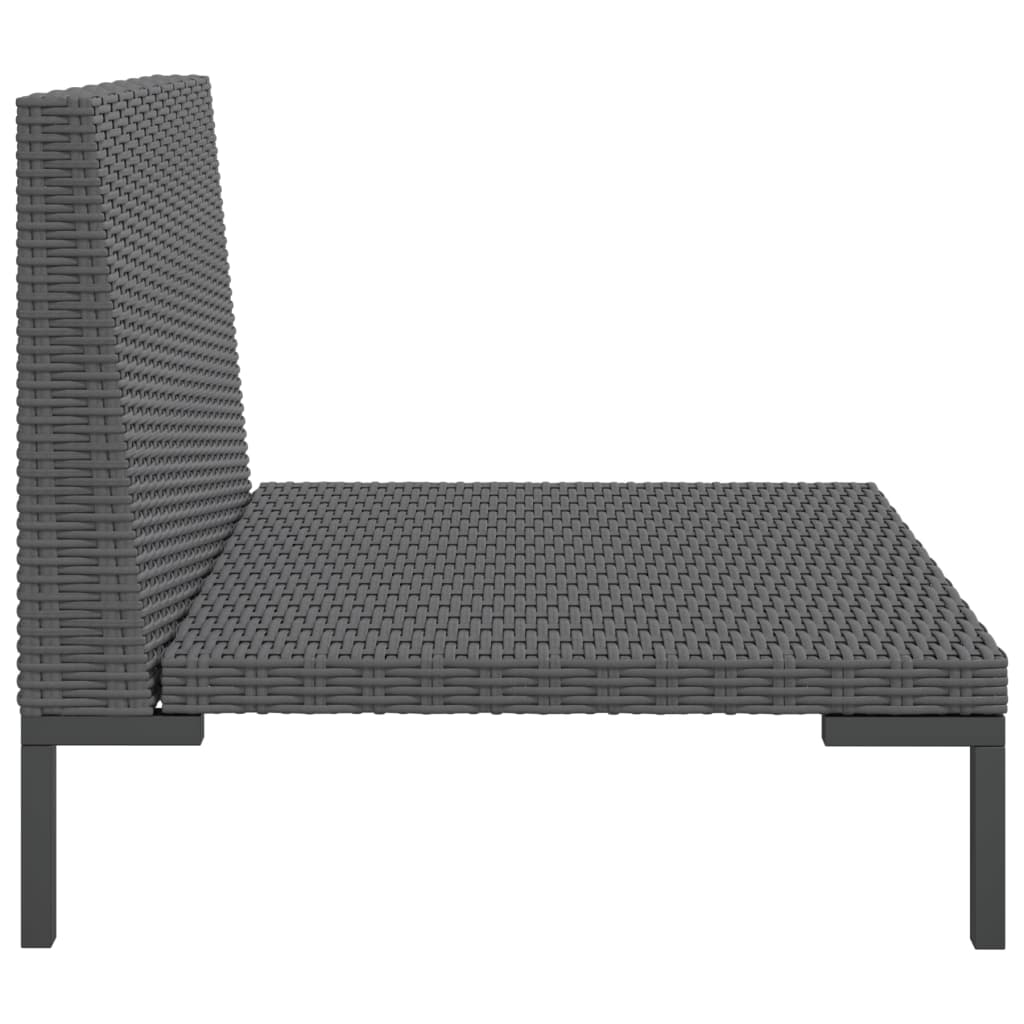 Tuinbanken 2 St Met Kussens Halfrond Poly Rattan Middenbank (2 st)