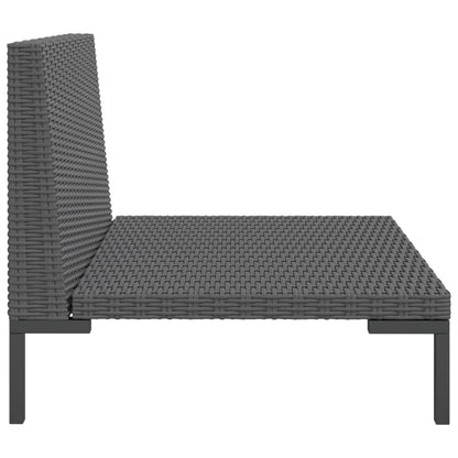 Tuinbanken 2 St Met Kussens Halfrond Poly Rattan Middenbank (2 st)
