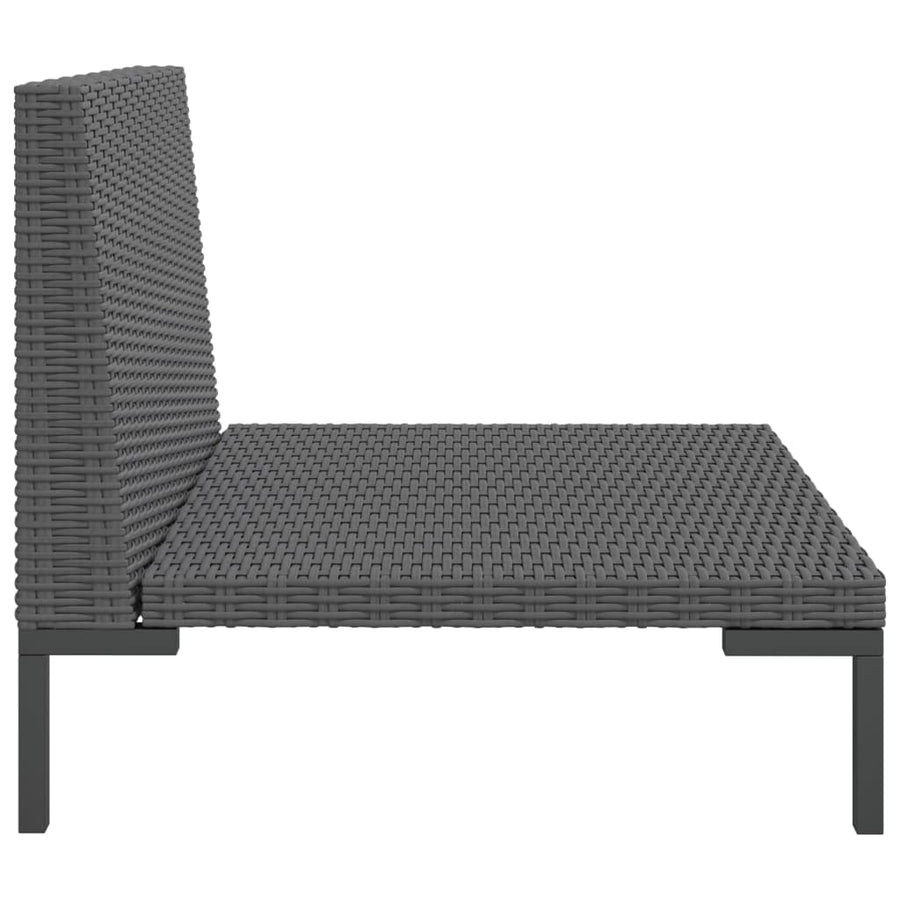 Tuinbanken 2 St Met Kussens Halfrond Poly Rattan Middenbank (2 st)
