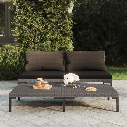 Tuinbanken 2 St Met Kussens Halfrond Poly Rattan Middenbank (2 st)
