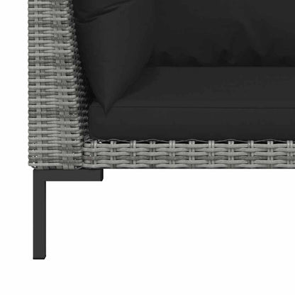 Tuinbanken 2 st met kussens halfrond poly rattan