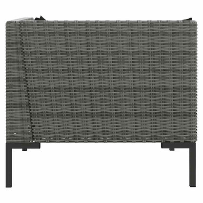 Tuinbanken 2 st met kussens halfrond poly rattan