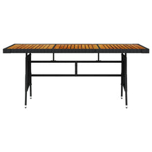 Tuintafel Poly Rattan En Massief Acaciahout 160 x 70 x 72 cm Zwart