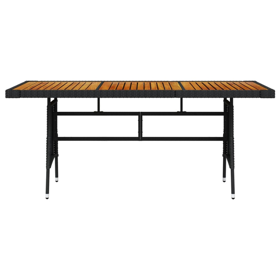 Tuintafel Poly Rattan En Massief Acaciahout 160 x 70 x 72 cm Zwart