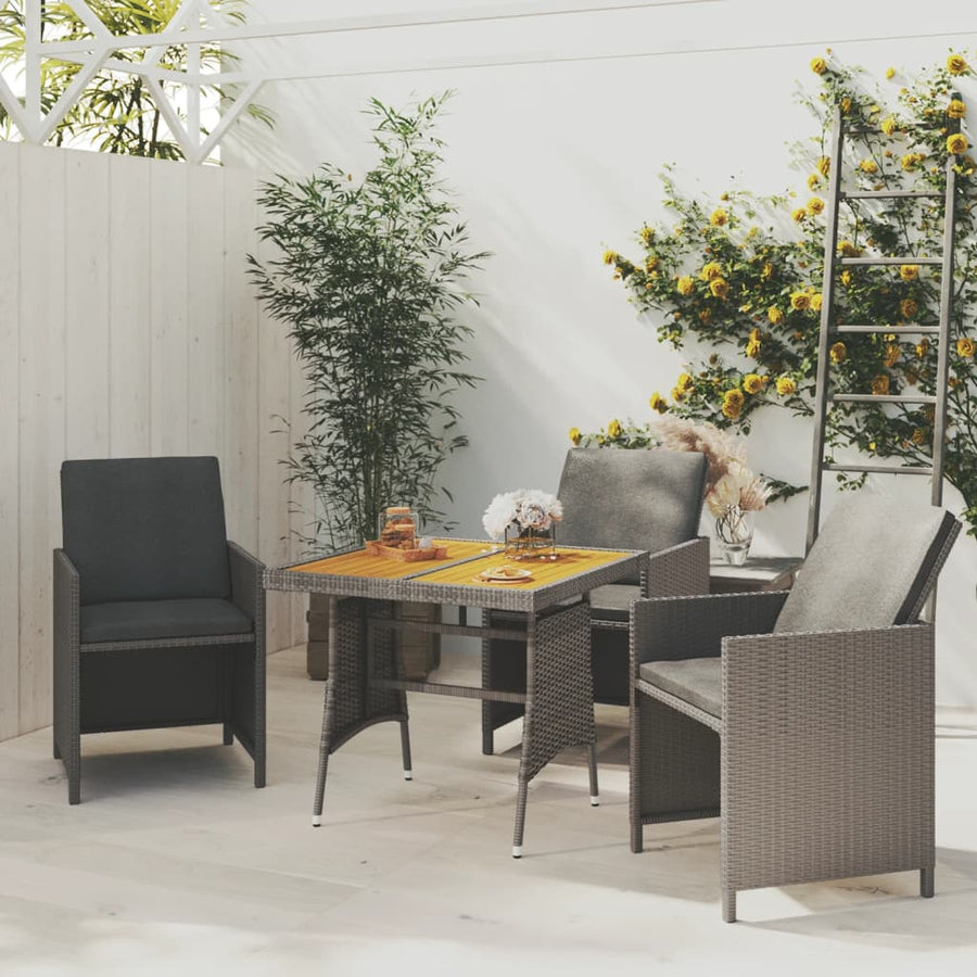 Tuintafel 130X70X72 Cm Poly Rattan En Massief Acaciahout Zwart