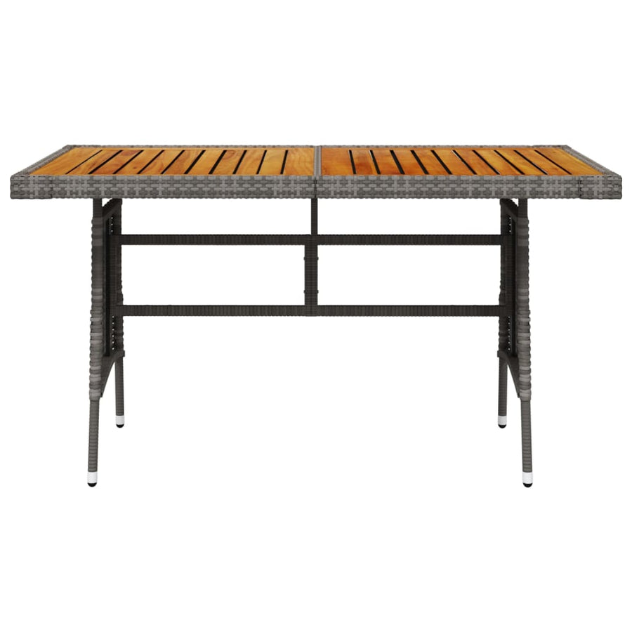 Tuintafel Poly Rattan En Massief Acaciahout 130 x 70 x 72 cm Grijs