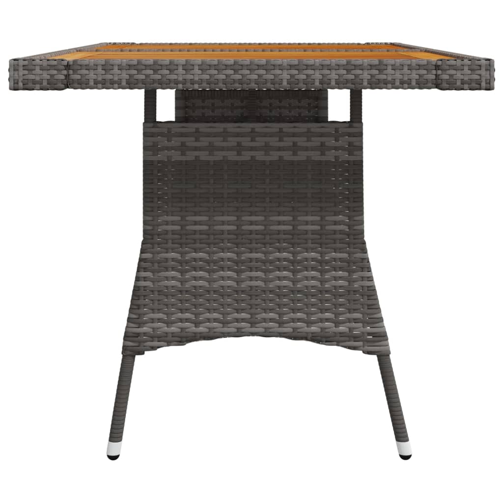 Tuintafel Poly Rattan En Massief Acaciahout 130 x 70 x 72 cm Grijs