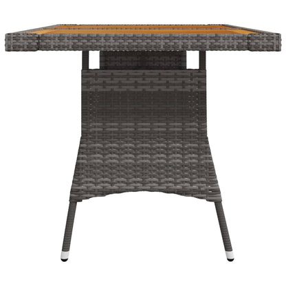 Tuintafel Poly Rattan En Massief Acaciahout 130 x 70 x 72 cm Grijs