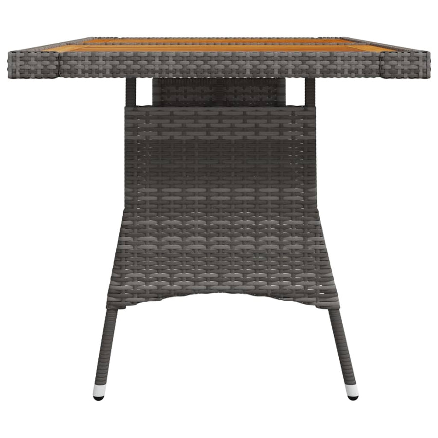 Tuintafel Poly Rattan En Massief Acaciahout 130 x 70 x 72 cm Grijs