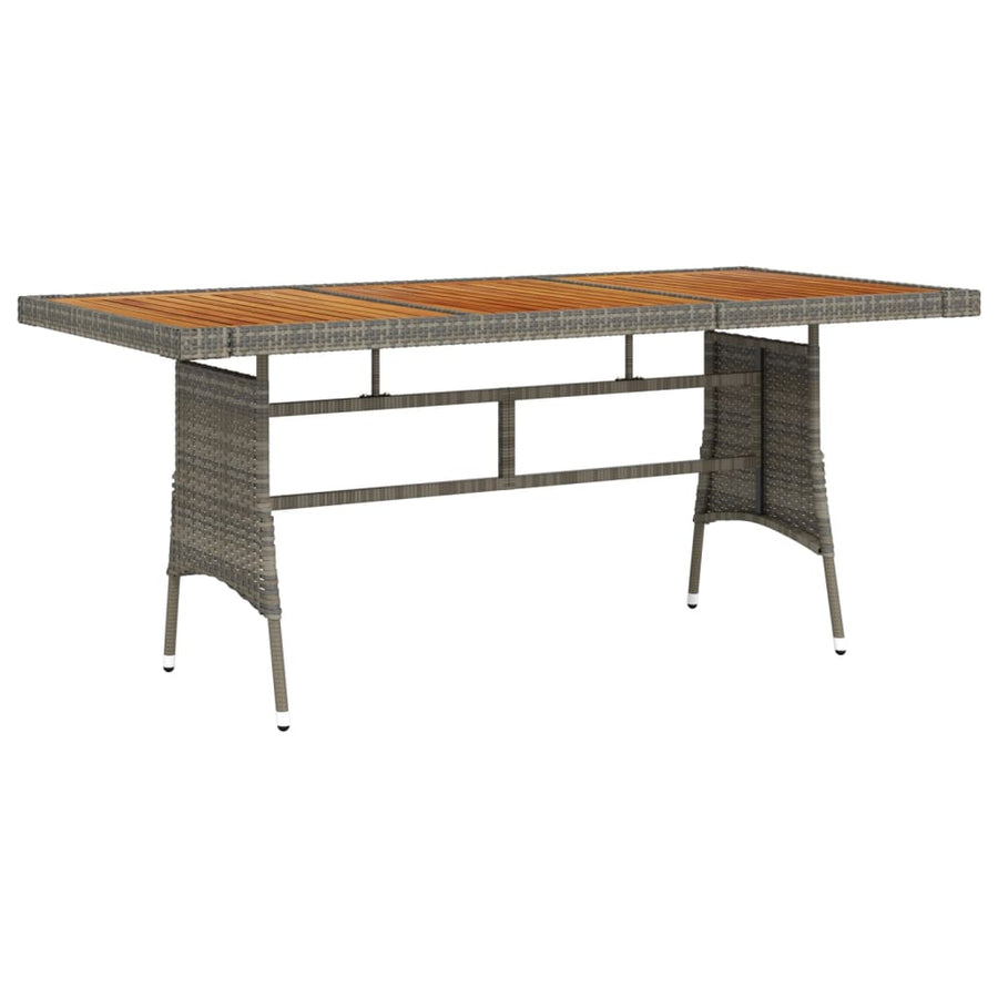 Tuintafel Poly Rattan En Massief Acaciahout 160 x 70 x 72 cm Grijs