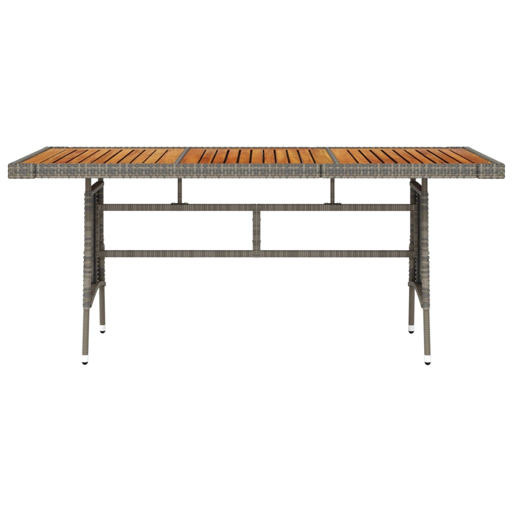 Tuintafel Poly Rattan En Massief Acaciahout 160 x 70 x 72 cm Grijs