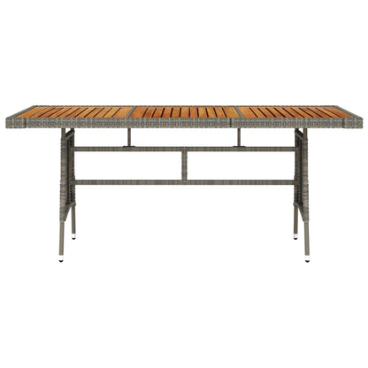 Tuintafel Poly Rattan En Massief Acaciahout 160 x 70 x 72 cm Grijs