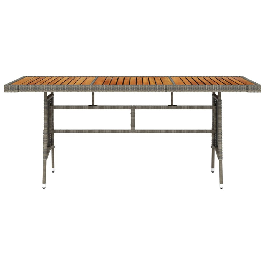 Tuintafel Poly Rattan En Massief Acaciahout 160 x 70 x 72 cm Grijs