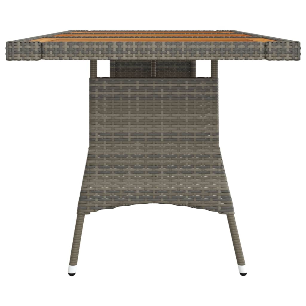 Tuintafel Poly Rattan En Massief Acaciahout 160 x 70 x 72 cm Grijs