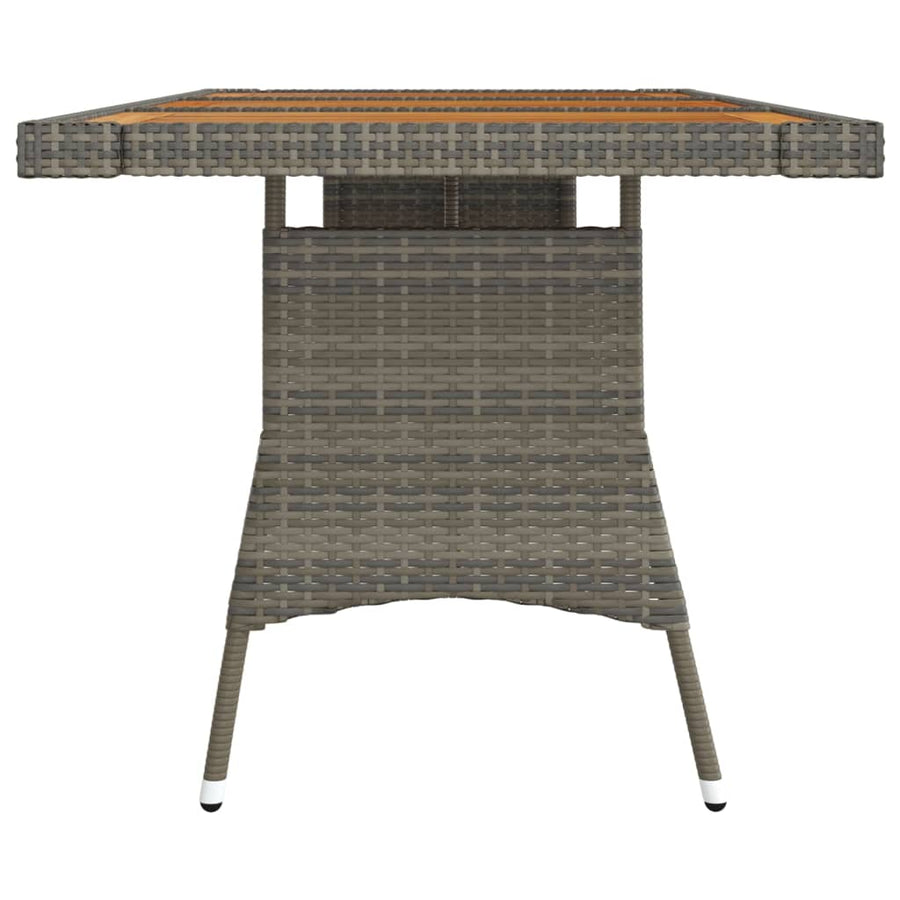 Tuintafel Poly Rattan En Massief Acaciahout 160 x 70 x 72 cm Grijs