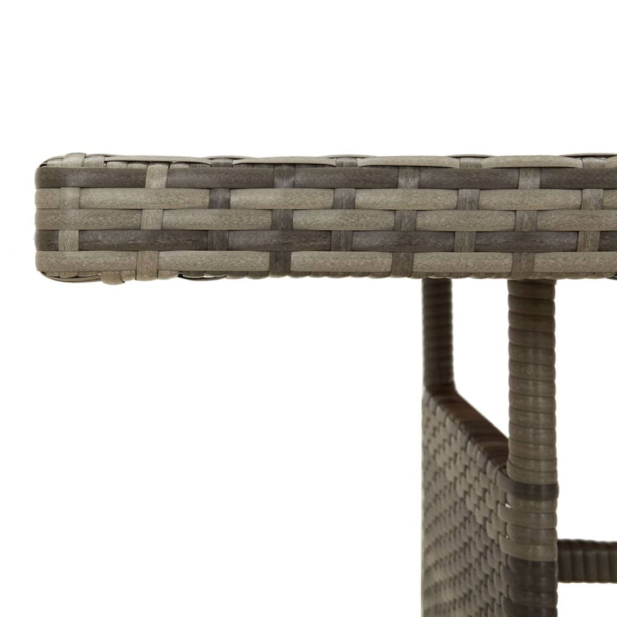 Tuintafel Poly Rattan En Massief Acaciahout 160 x 70 x 72 cm Grijs