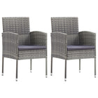 Garden chairs 2 pcs with dark grey cushions poly rattan grey