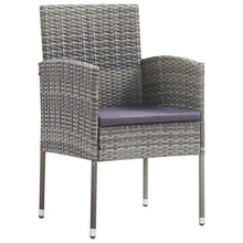 Tuinstoelen 2 st met donkergrijze kussens poly rattan grijs
