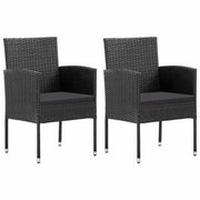 Tuinstoelen 2 st poly rattan zwart