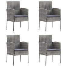 Tuinstoelen Met Donkergrijze Kussens Poly Rattan Grijs 4