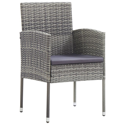 Tuinstoelen Met Donkergrijze Kussens Poly Rattan Grijs 4