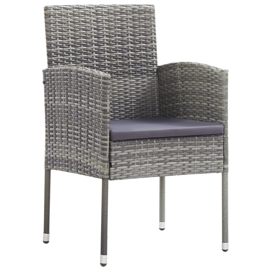 Tuinstoelen Met Donkergrijze Kussens Poly Rattan Grijs 4
