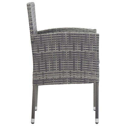 Tuinstoelen Met Donkergrijze Kussens Poly Rattan Grijs 4