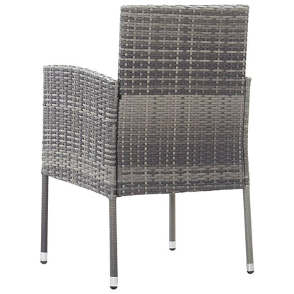 Tuinstoelen Met Donkergrijze Kussens Poly Rattan Grijs 4
