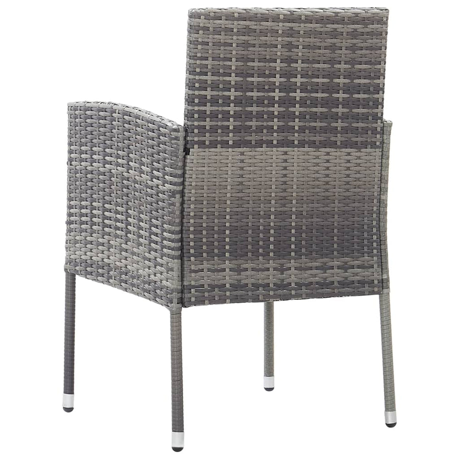 Tuinstoelen Met Donkergrijze Kussens Poly Rattan Grijs 4