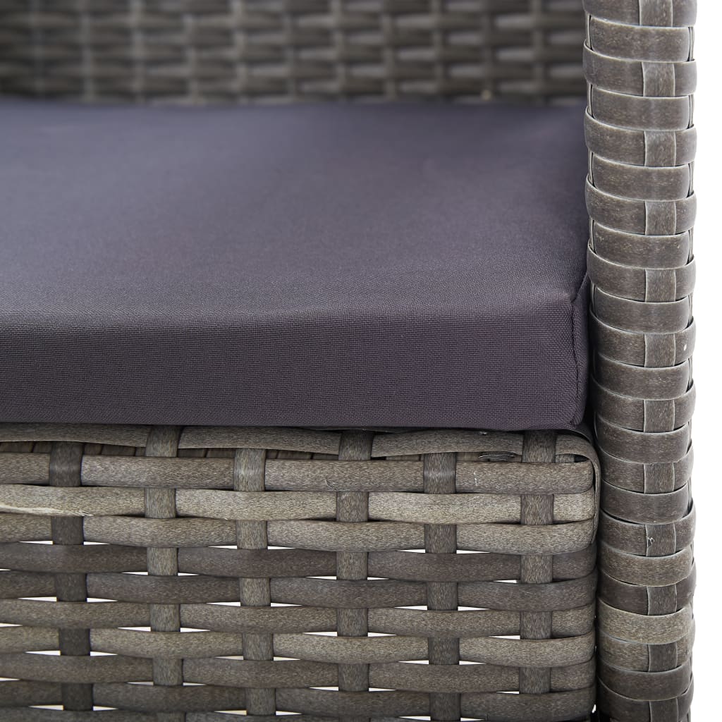 Tuinstoelen Met Donkergrijze Kussens Poly Rattan Grijs 4