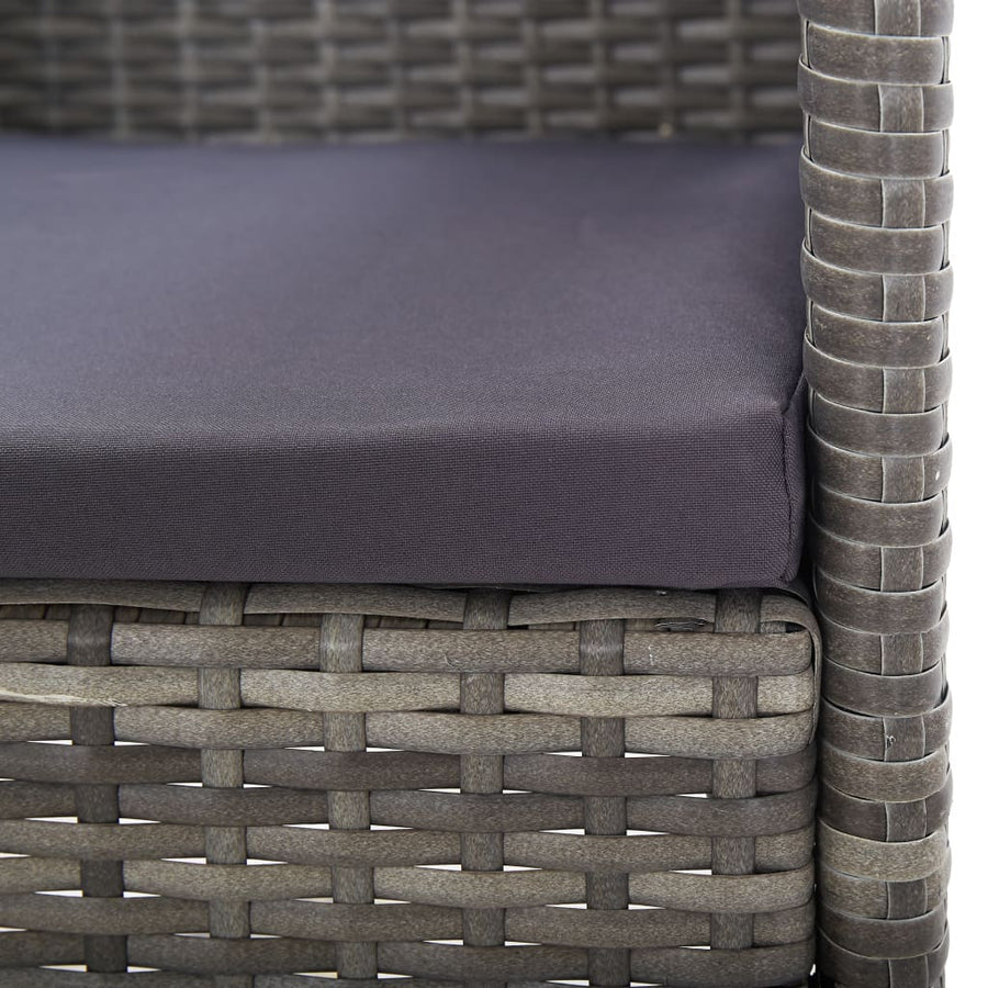 Tuinstoelen Met Donkergrijze Kussens Poly Rattan Grijs 4